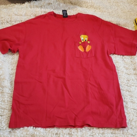 Warner Bros. Tops - Vintage warner bros studio store looney tunes tweety bird red size small